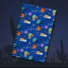 Sleepy space adventure celestial spiral notebook, hand-drawn planets and stars illustration by Tucson illustrator Nicole Peery