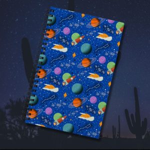 Sleepy Space Adventure Celestial Spiral Notebook