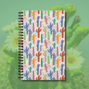 Hand Drawn Sonoran Desert Saguaro Cacti Spiral Notebook