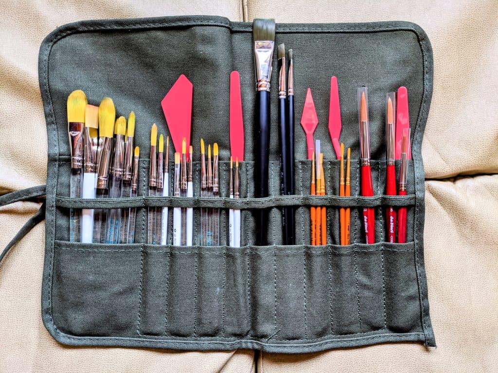 Precision makeup brush set in a portable carrying case for flawless beauty applications.