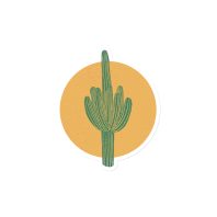 saguaro cactus magnet in block print style