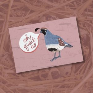 Gambel’s Quail (Oh Quail No) Southwest Wildlife Postcard