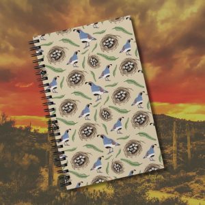 Gambel’s Quail Pattern Arizona Wildlife Spiral Notebook
