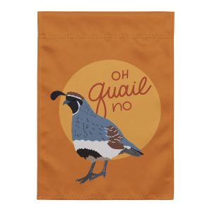 funny arizona-themed quail garden flag