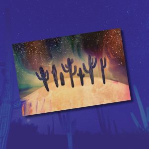 Trippy Southwest Saguaro Vivid Universe Standard Postcard