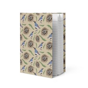 Colorful bird-themed notebook with nest and leaf designs by Nicole Peery.