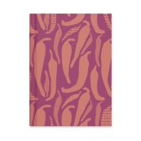 Vibrant abstract book cover design with pink and purple organic shapes, modern and stylish.