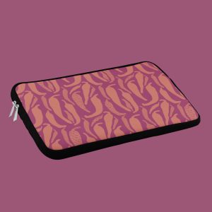 Hatch chile pepper pattern laptop sleeve, hand-drawn Southwest food art by Tucson illustrator Nicole Peery