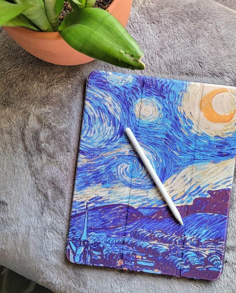 ipad and plant