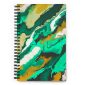 Teal marble notebook abstract pattern turquoise gold soft-touch cover 140 dotted pages azurite
