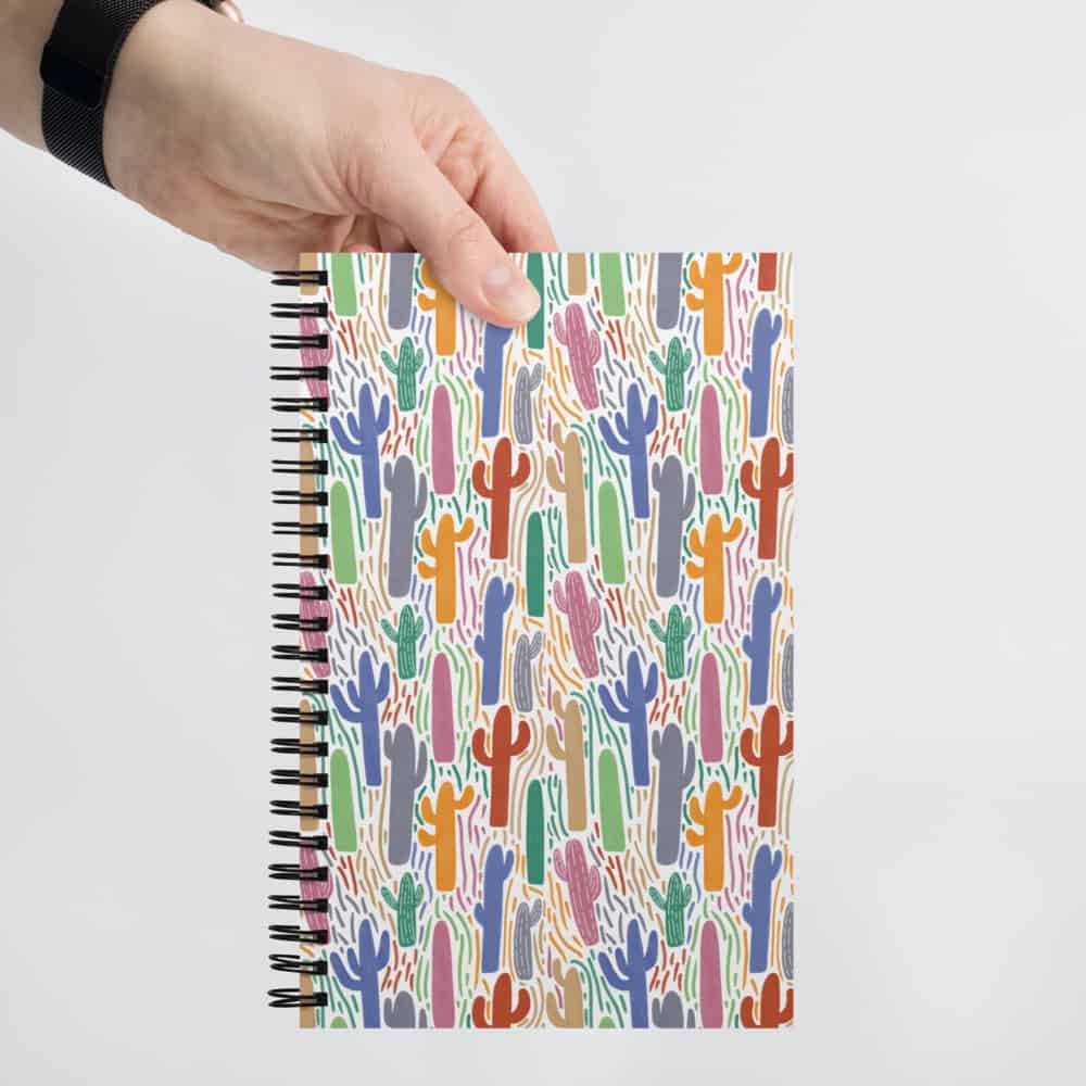 Hand Drawn Sonoran Desert Saguaro Cacti Spiral Notebook - Image 3