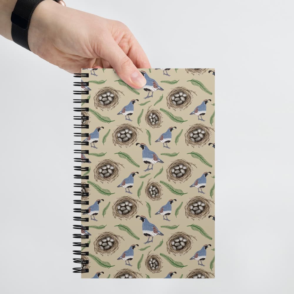 Gambel’s Quail Pattern Arizona Wildlife Spiral Notebook - Image 3