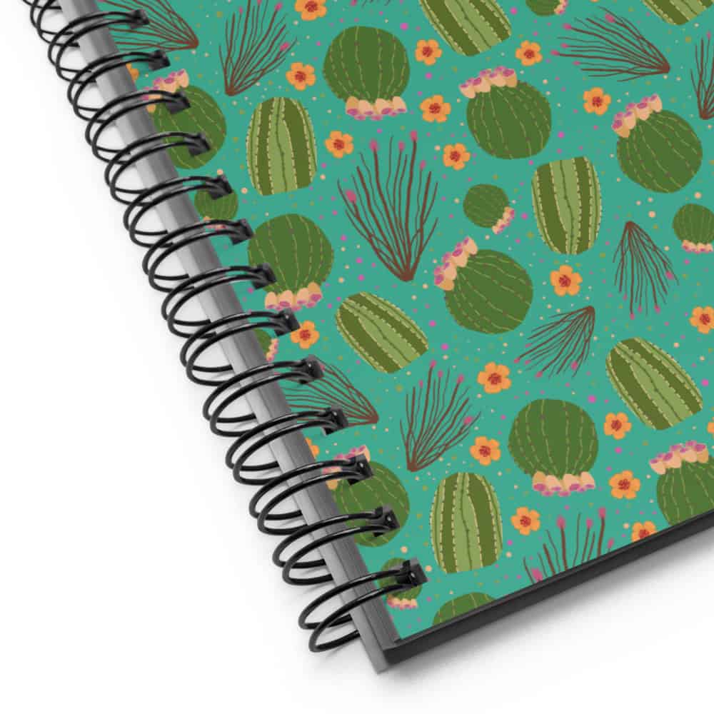 Barrel Cactus and Ocotillo Arizona Desert Plants Spiral Notebook - Image 4