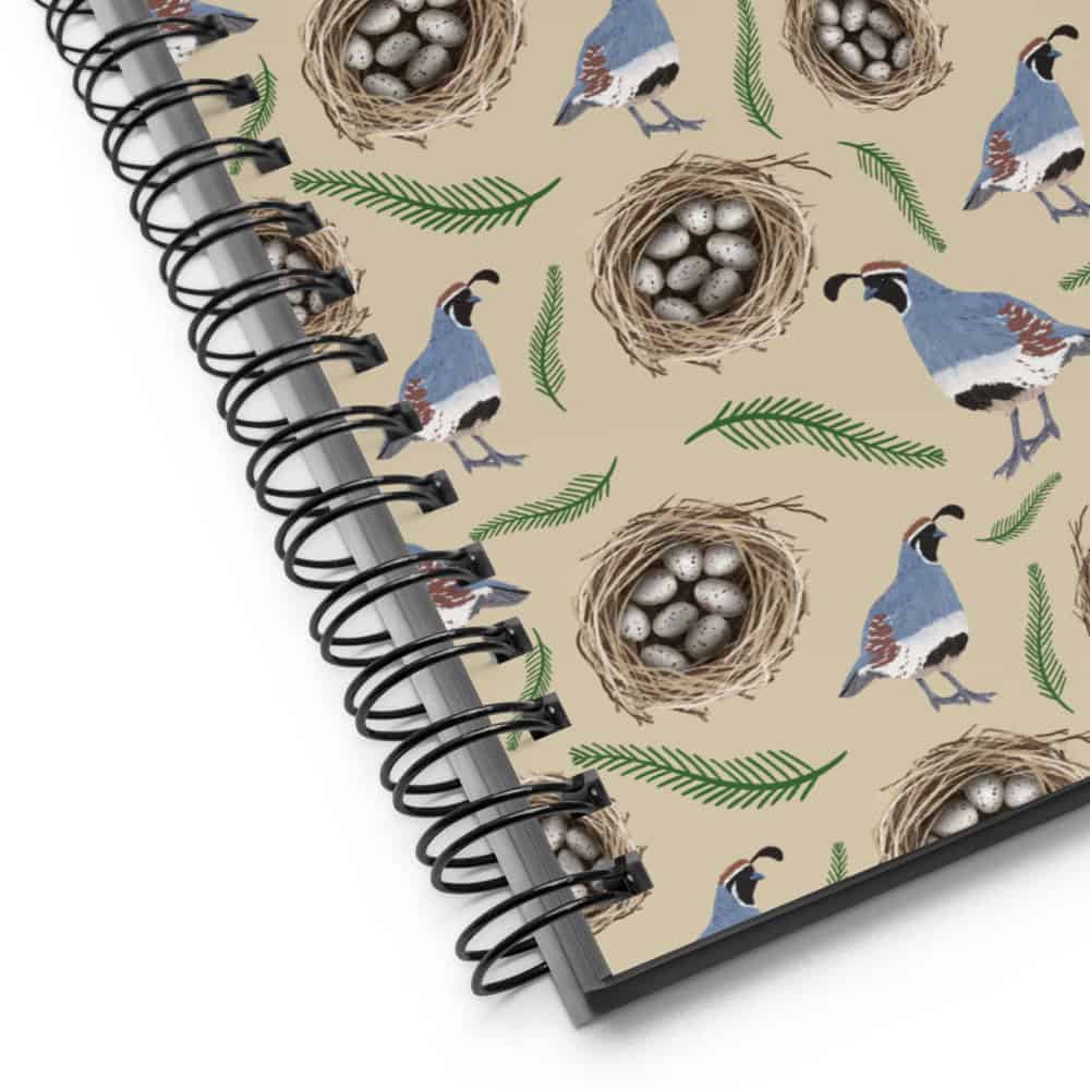 Gambel’s Quail Pattern Arizona Wildlife Spiral Notebook - Image 4