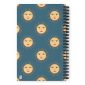 Sun and moon themed notebook cover with smiling faces and glowing rays, vibrant and playful design.