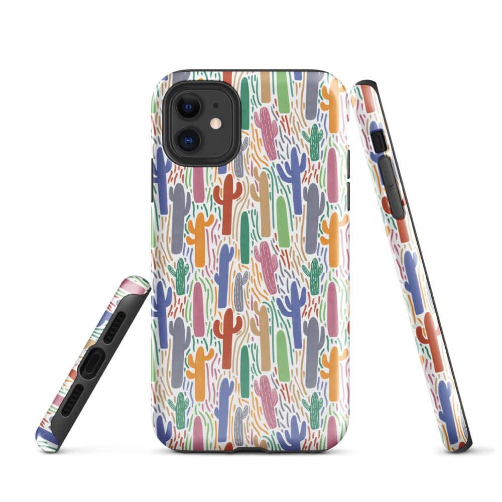 Hand Drawn Sonoran Desert Saguaro Tough Case for iPhone® - Image 3
