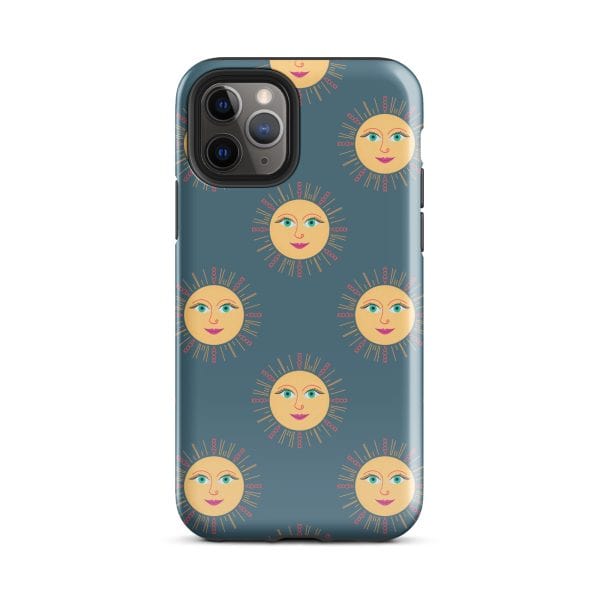 tough-case-for-iphone-glossy-iphone-11-pro-front-690e29736cd9a.jpg Sun and moon face pattern phone case, trendy and colorful phone accessory for stylish personalization.