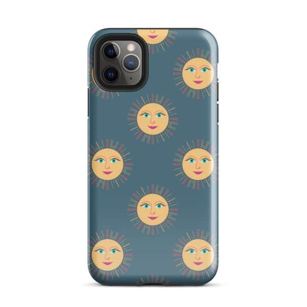 tough-case-for-iphone-glossy-iphone-11-pro-max-front-690e29736ce29.jpg Sun and moon face pattern phone case with celestial design, stylish and protective accessory.
