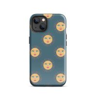 Sun and moon face pattern phone case, vibrant and unique design.