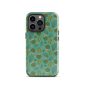Vivid cactus-patterned phone case on an iPhone 13 Pro with triple-lens camera.