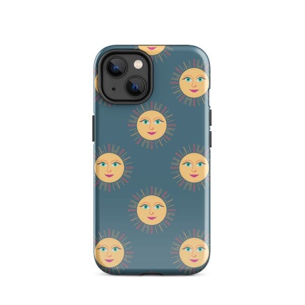 tough-case-for-iphone-glossy-iphone-14-front-690e29736d1f5.jpg Sun face pattern phone case with cheerful design and vibrant colors, perfect for stylish accessories.