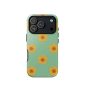 Flower patterned phone case with camera cutout for iPhone.