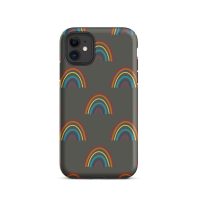 Colorful rainbow pattern phone case for iPhone.