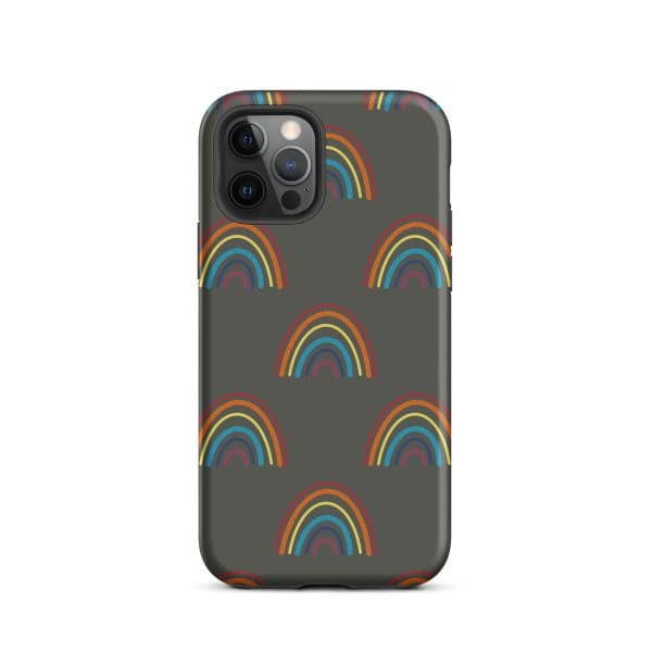 tough-case-for-iphone-matte-iphone-12-pro-front-69482bd3b1f54.jpg Colorful rainbow phone case with a dark background for iPhone 13.