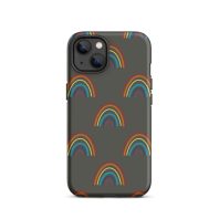 Colorful rainbow pattern phone case for iPhone.