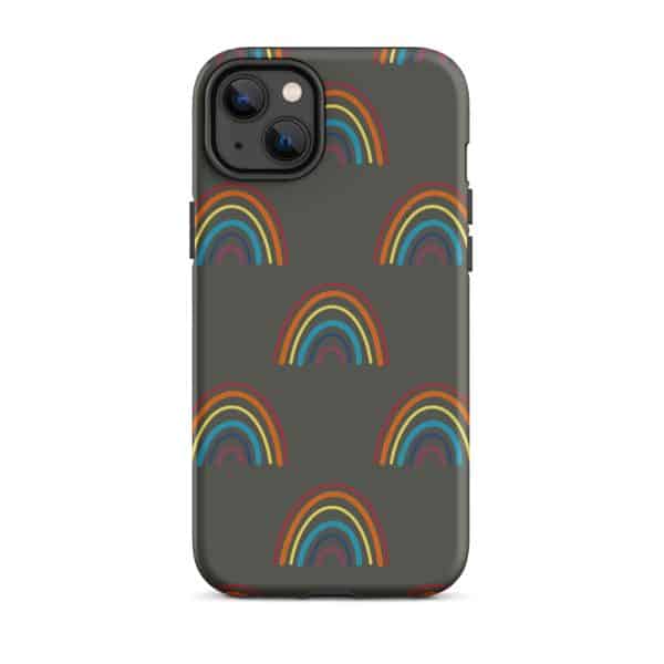 tough-case-for-iphone-matte-iphone-14-plus-front-69482bd3b2287.jpg Colorful rainbow pattern phone case for iPhone, vibrant design by Nicole Peery.