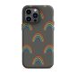 Colorful rainbow phone case with black background, designed by Nicole Peery.