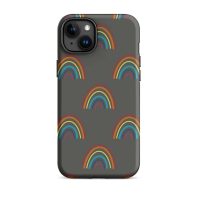 Colorful rainbow pattern phone case for iPhone 13 with vibrant, whimsical design.