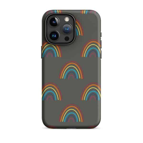 tough-case-for-iphone-matte-iphone-15-pro-max-front-69482bd3b2594.jpg Colorful rainbow pattern phone case for iPhone 13 Pro.