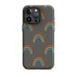 Colorful rainbow pattern phone case for iPhone 13 Pro.