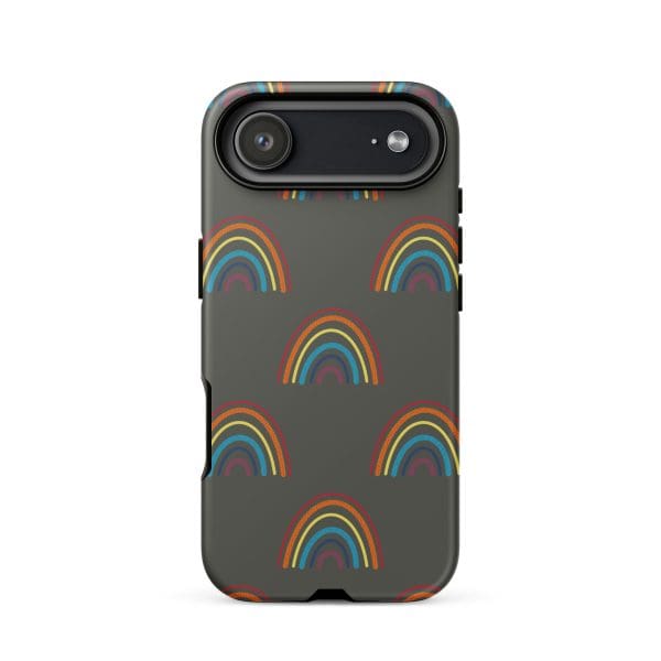 tough-case-for-iphone-matte-iphone-17-air-front-69482bd3b27cc.jpg Colorful rainbow phone case with dark background.