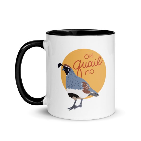 white-ceramic-mug-with-color-inside-black-11-oz-left-69e29828655d9.jpg Oh Quail No hand-lettered Gambel's quail mug, Sonoran Desert bird art, Tucson Arizona